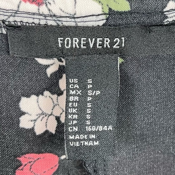 Forever 21 Small Cold Shoulder Off Shoulder Boho Floral Tunic Top Flowy Retro - Picture 6 of 8